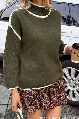 Contrast Trim Knit Sweater