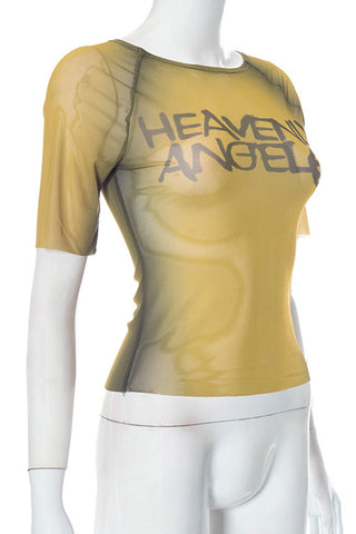 Graphic Sheer Short-Sleeve Top