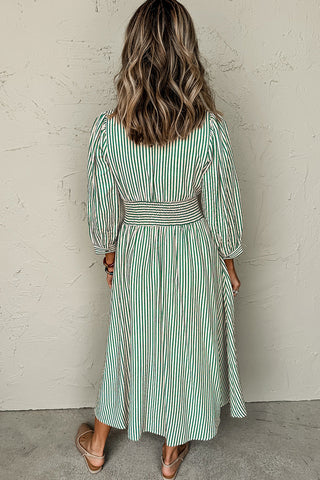 Striped Waist Detail Midi Dress