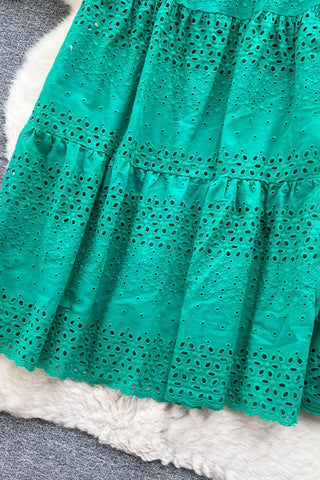 Tiered Lace Midi Skirt