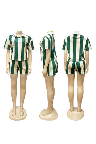 Striped Two-Piece Short Set