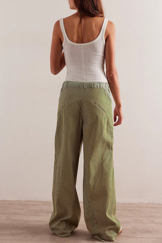 Striped Wide-Leg Casual Pants
