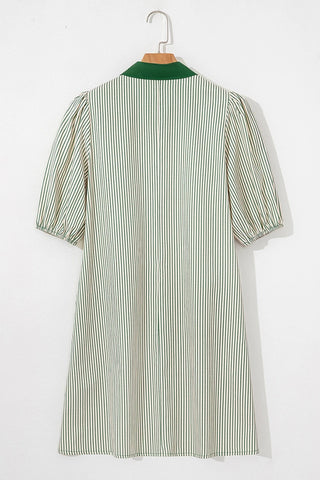Stripe Color Block Patchwork Mini Dress