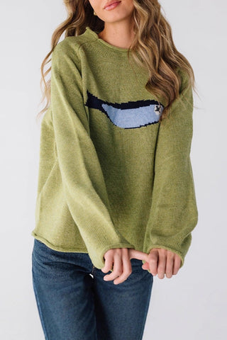 Graphic Fish-Pattern Sweater