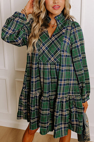 Plaid A-Line Casual Dress