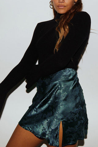 Floral Jacquard Pencil Skirt