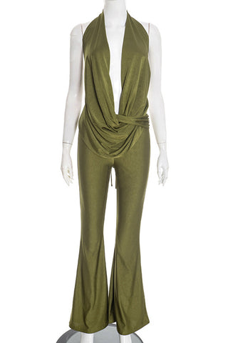 Draped Halter Jumpsuit