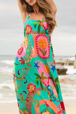 Vibrant Print Maxi Dress