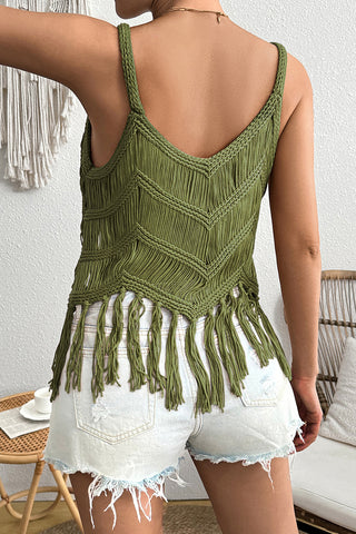 Fringe Detail Knit Tank Top