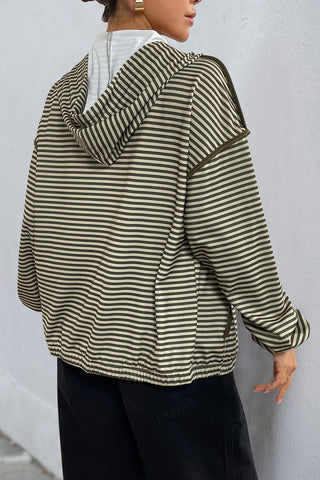 Striped Zip-Up Casual Jacket