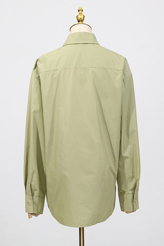 Draped Lapel Long Sleeve Blouse