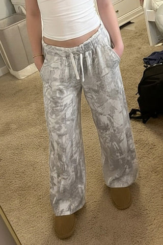 Drawstring Wide-Leg Casual Pants