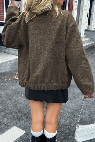 Classic Bomber Jacket with Button Closure