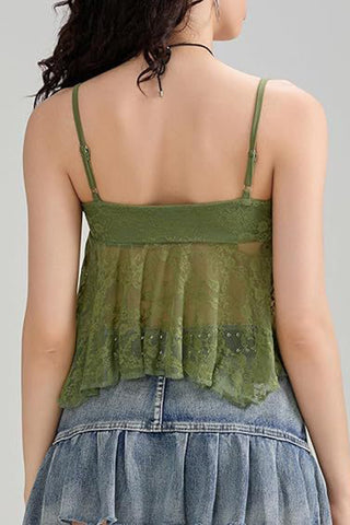 Lace Overlay Tank Top