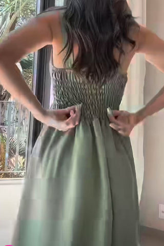 Striped Belted Midi Dress