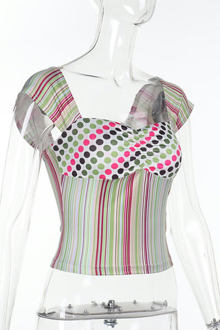 Polka Dot and Striped Tank Top