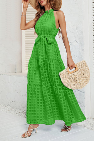 Gingham Halter Maxi Dress