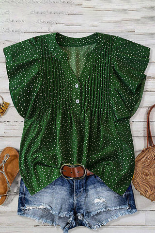 Polka Dot Flutter Sleeve T-Shirt