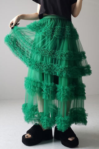 Layered Ruffle Maxi Skirt