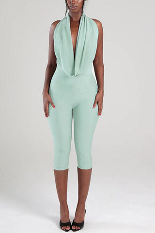 Draped Halter Jumpsuit