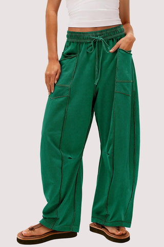 Relaxed Wide-Leg Drawstring Pants
