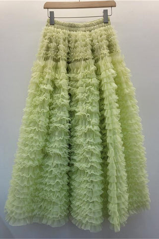 Ruffled Midi Casual Skirt