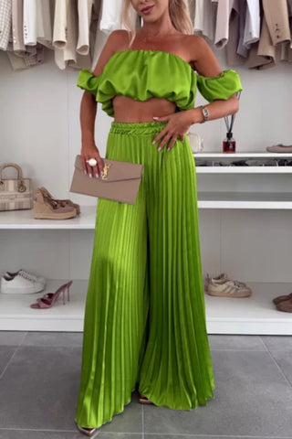 Elegant Off-Shoulder Pants Set