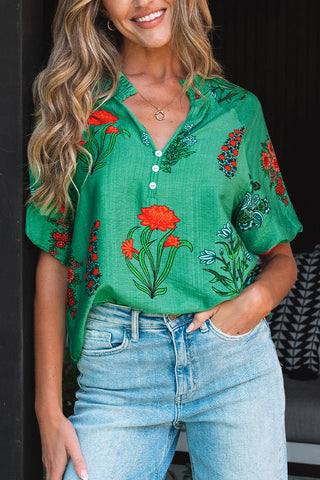 Floral Print Relaxed Fit Blouse