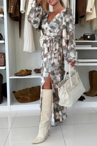 Floral Wrap Casual Dress