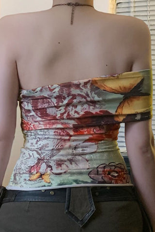 Off-Shoulder Floral Printed Tank Top