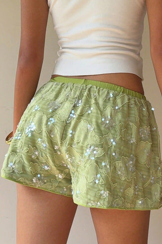 Sequin Embellished Casual Shorts
