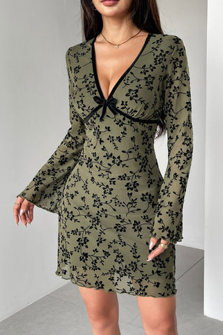Floral V-Neck Mini Dress