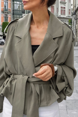 Belted Cropped Trench Coat
