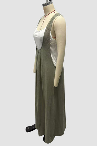 Wide-Leg Casual Pinafore Dress