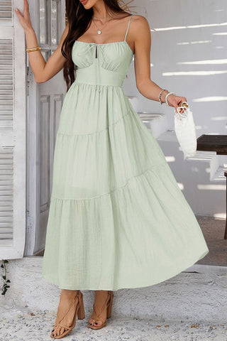 Tiered Maxi Sundress with Spaghetti Straps