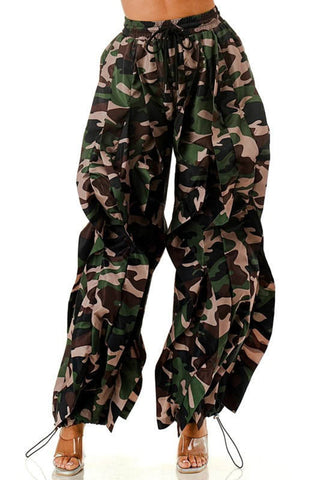 Artistic Flow Wide-Leg Casual Pants