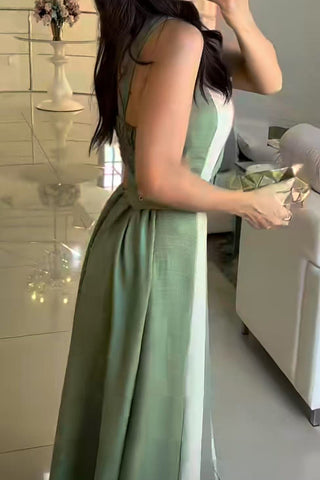 Striped Belted Midi Dress