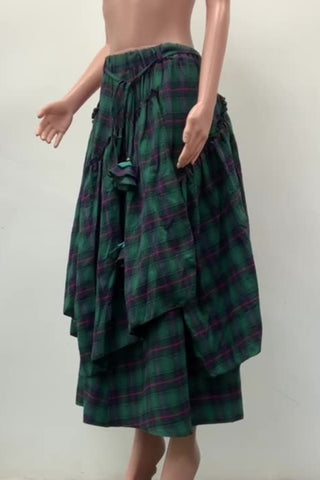 Flowy Checkered Maxi Skirt