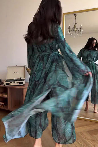 Flowing Patterned Maxi Dress