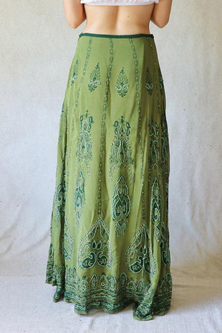 Patterned A-Line Maxi Skirt