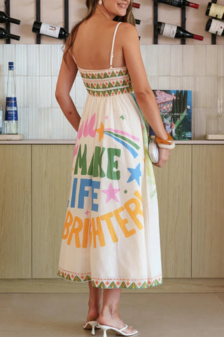 Scenic Print Midi Dress