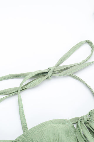 Puff-Sleeve Smocked Casual Dress