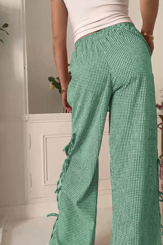 Tie-Side Casual Wide-Leg Trousers