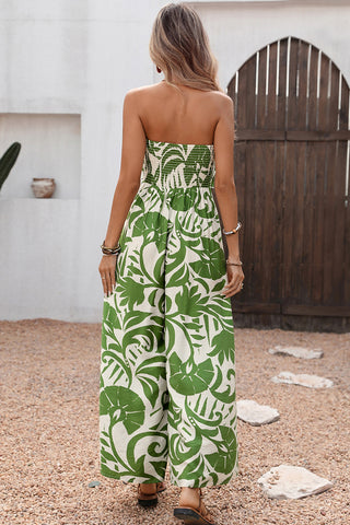 Strapless Tropical Jumpsuit