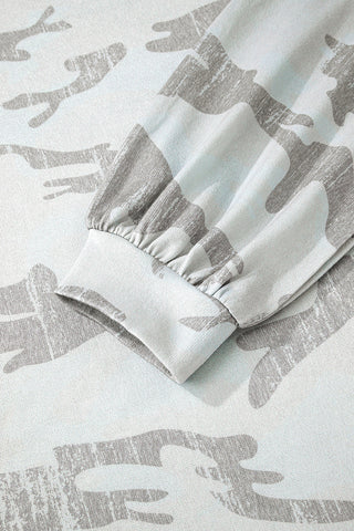 Camo Print Oversized Pullover