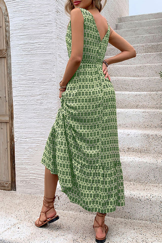 Patterned Sleeveless Maxi Dress