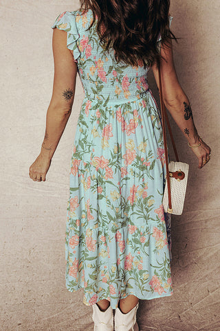 Floral Tiered Midi Dress