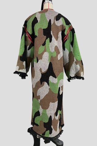 Statement Striped Pattern Poncho