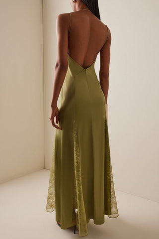 Spaghetti Strap Maxi Dress with Slit