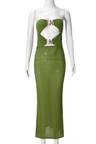 Strapless Cutout Maxi Dress